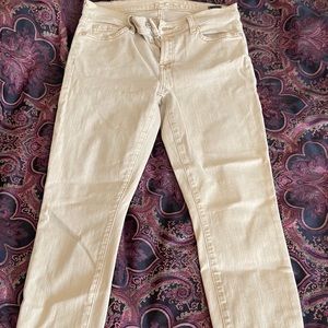 tan 7 For All Mankind skinny jeans